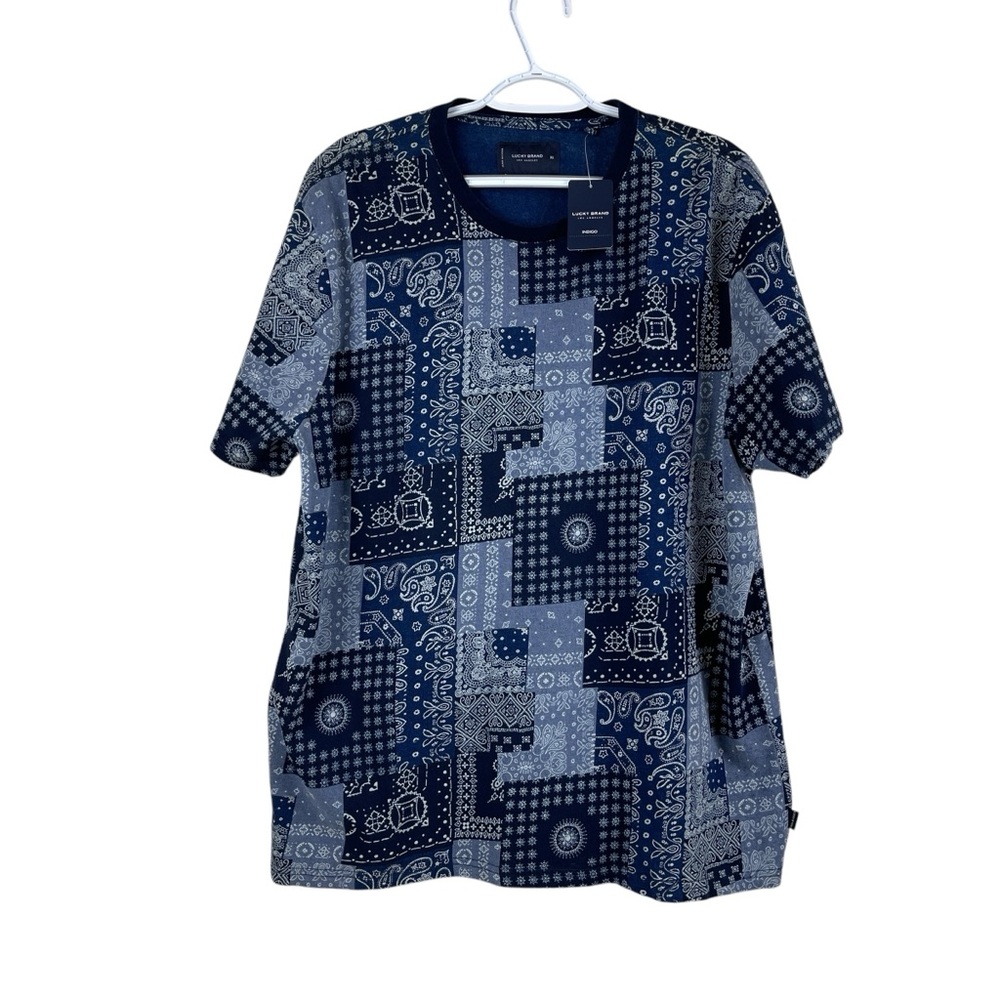 Lucky Brand Bandana Print Tee Paisley Short Sleeve NWT Men’s Size XL